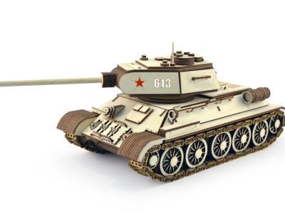Wooden 3D Puzzle Tank Drawing CDR Vectors File