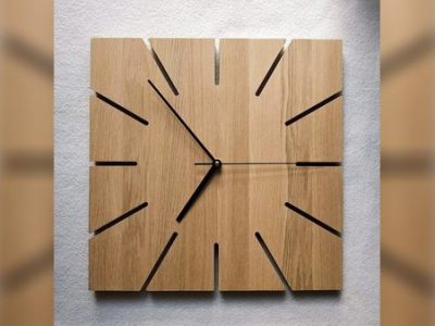 Square Wall Clock Design CDR and DXF File