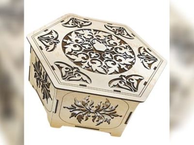 Wooden Hexagonal Gift Box Jewelry Box Wedding Box File