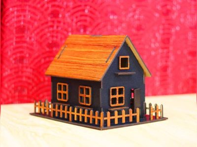Dollhouse Wooden Toy House Model Kids Puzzle Toy 3mm