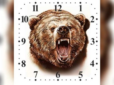 Laser Engraving Bear Face Wall Clock Vector File