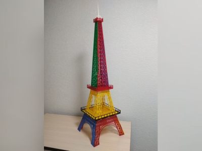 Acrylic Paris Eiffel Tower Laser Cut 3D Model CDR File