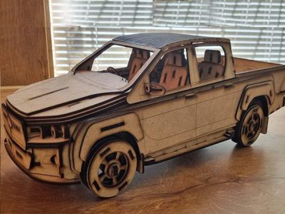 Wooden Toyota Hilux 3D Puzzle Toy Model Vector File for Laser Cutting