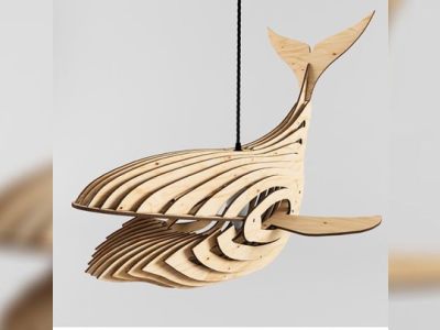 Whale Lamp 4mm new Laser Cut DXF File