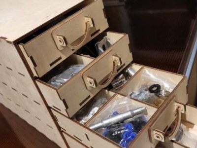 Boxes cabinet with drawer DXF File