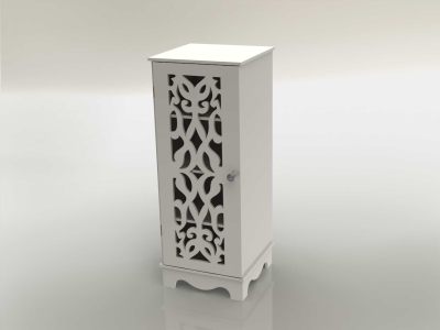 Wooden Storage Shelf with Door CNC Wooden Furniture Vector File
