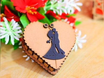 Wedding Ring Box Heart Box Gift Box Template Vector File