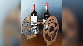 CNC Laser Cut Bottle Holder, Wooden Bottle Rack, CDR, DXF, PDF, SVG Vector File