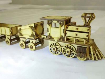 Train Kit Locomotive Model Toys Template Vector File