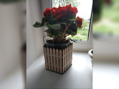 Wooden Rose Vase CDR File