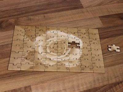 Wooden Jigsaw Puzzle Game with Laser Engraving Design Vector File