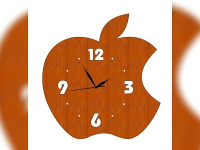 Apple Shaped Wooden Wall Clock International Womens Day 8 March