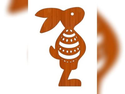 Decorative Easter Bunny Rabbit Wooden Gift Tag