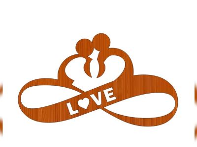 Custom Couple Love Infinity Heart Wood Personalized Valentines Cutout