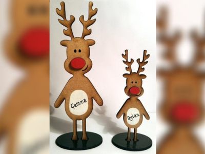 Cute Deer New Year Decor For Laser Cut