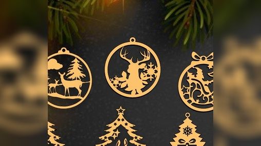 Wooden Silhouette Festivity Christmas Deer