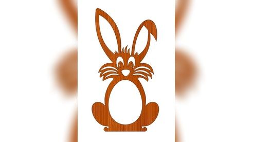 Stylish Rabbit Easter Bunny Wooden Gift Tag