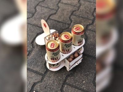Ser Cut Wooden Beer Holder Airplane
