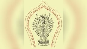 Vector avalokitesvara line drawings