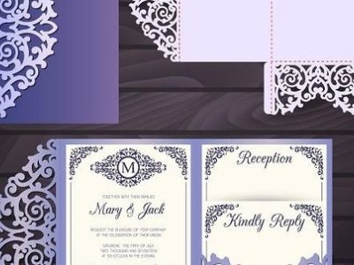 Laser Paper cutting Postal Cards Wedding