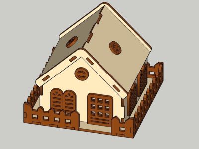 Miniature House Christmas Night Light Lamp Plywood Tealight Holder Gift