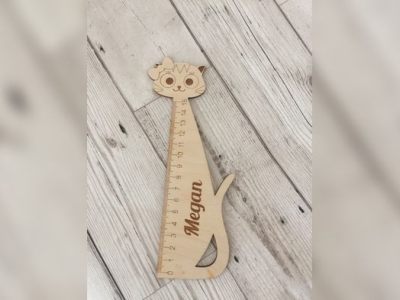 Personalised Ruler Cat Shape