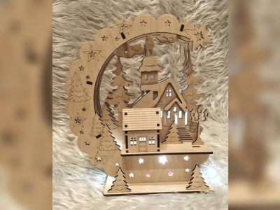 New Year Eve Lamp Template For Laser Cut
