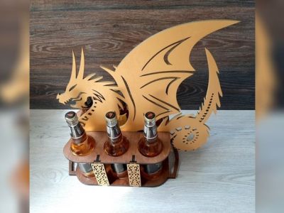 Stand For Beer In The Shape Of A Dragon For Laser Cutting