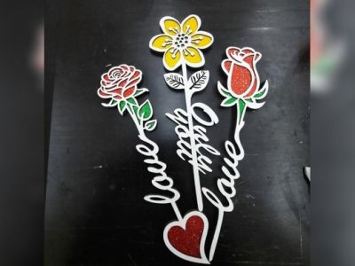 Love Flower Topper Valentines Day Decor