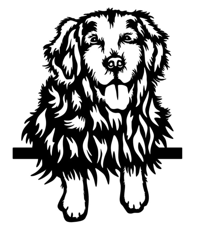 Golden Retriever Dog Silhouette DXF SVG Laser Cut & Engraving File ...