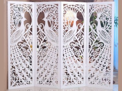 Peacock Pattern Foldable Screen