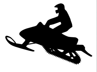 Snowmobile Silhouette for Signage and Decorative Laser Cutting