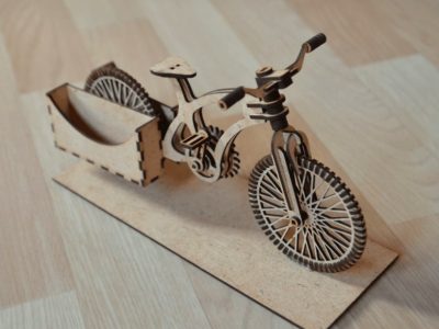 Bicycle-Shaped Business Card Holder for Laser Cutting