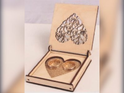 Wedding Ring Box with Heart Decoration