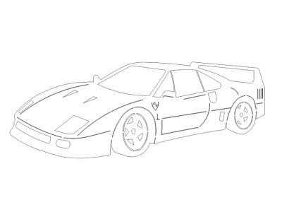 Ferrari Car DXF for Laser Engraving and Educational Models