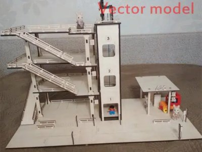 4-Level Parking Garage Building Blocks Toy
