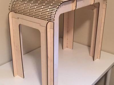 Bedside Table with Living Hinge – Wooden Nightstand Design