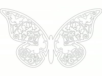 Butterfly Laser Cut Design for Decorative Art