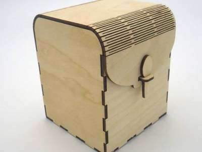 Wooden Box with Living Hinge Lid – Desktop Storage Organizer
