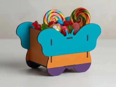 Butterfly Shaped Wooden Candy Box for Laser Cutting