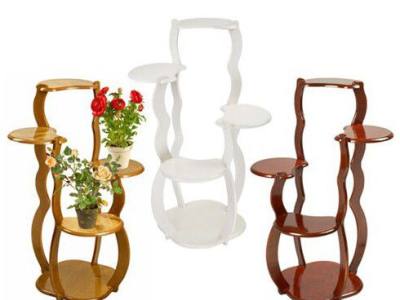 Four-Tier Wood Plant Stand for Flower Pots and Display Rack