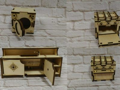 Wooden Dollhouse Furniture Set for Children's Toy Play