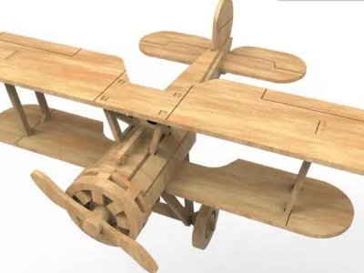 3D Airplane Model for CNC and Laser Cutting