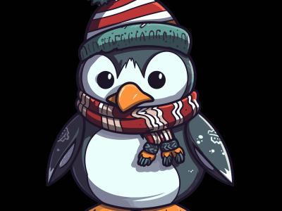 Cartoon Penguin 5 – Laser Engraving Design