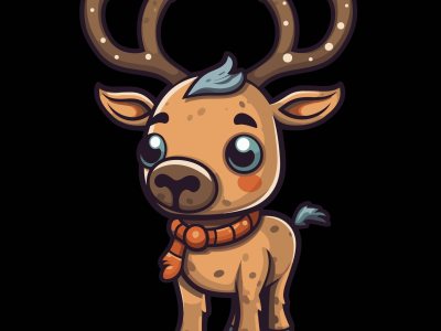 Cartoon Reindeer 1 – Laser Engraving Vector Design