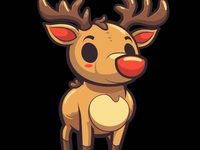 Reno 2 Cartoon Animal Vector for CNC Engraving