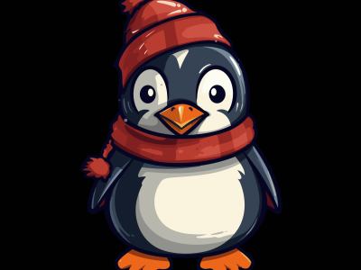 Penguin 3 Cartoon Animal Vector for Laser Engraving