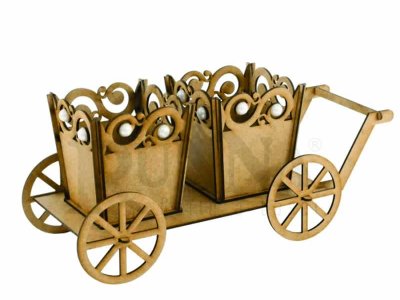 Wood Wagon Flower Planter Cart with Wheels