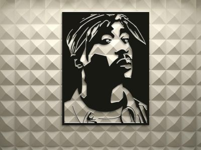 Tupac Character Silhouette Wall Decor