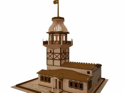Maiden Tower 3D Wooden Model
